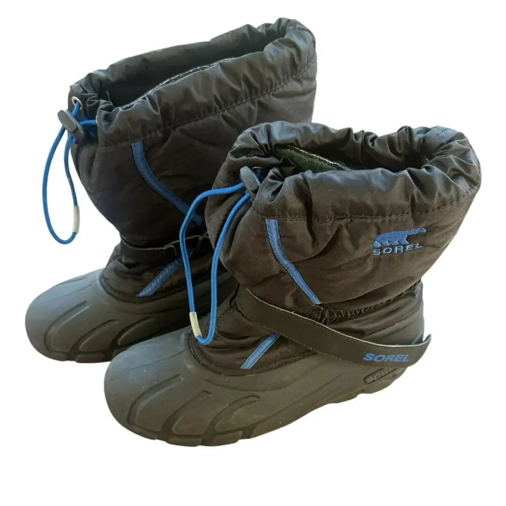 Sorel Lined Snow Boots Black/Blue - Size 7